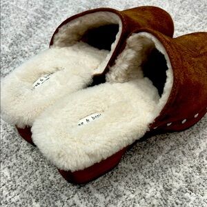 Rag & Bone Brown Shearling Mules